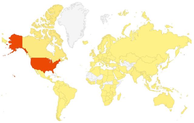 Countries Where Blog Is Read 2017-03-31