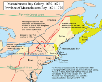 Massachusetts Bay Colony Map