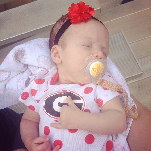 Ashlyn's Post - "teeny tiny bulldog fan of course! teaching her right from the start - I think I even heard her say "Go Dawgs!"" 