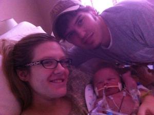 Ashlyn, Josh and Sawyer  Approximately 12 hours after birth ... just before transport to Egleston Children's Hospital