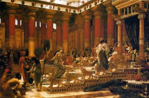 The Visit of the Queen of Sheba to King Solomon Painting by Edward Poynter 1890 – Public Domain